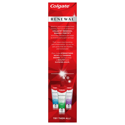 Colgate Renewal Gum Toothpaste, Enamel Fortify - Clean Mint Gel Formula (3 ounce)