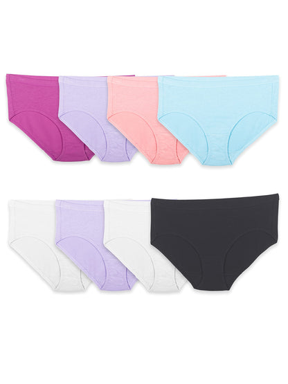 Fruit Of The Loom Womens Breathable Underwear, Moisture Wicking Keeps You Cool & Comfortable, Available In Plus Size Briefs, Micro Mesh - Low Rise Brief - 6 Pack - Colors May Vary, 10 US