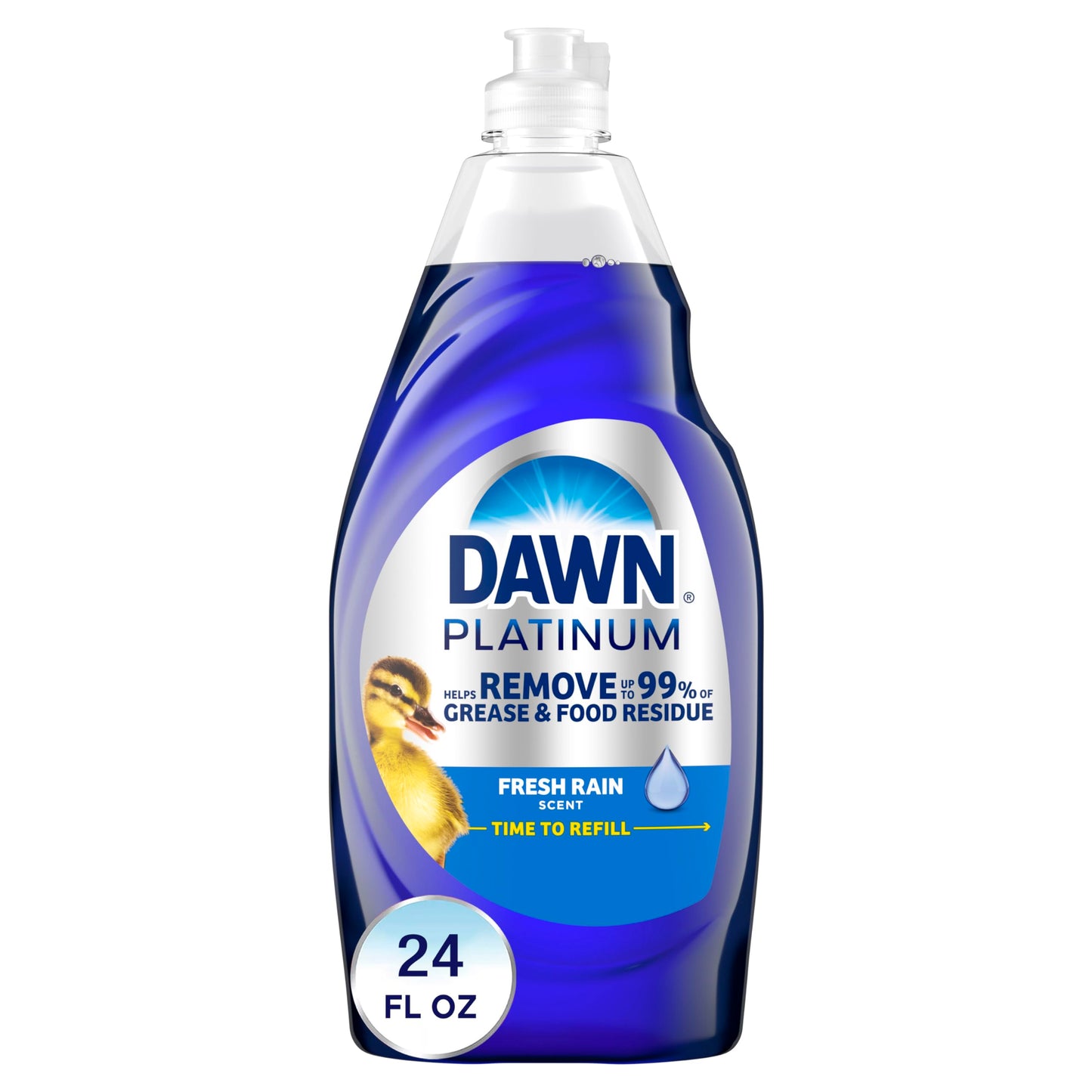 Dawn Platinum Dishwashing Liquid Dish Soap, Refreshing Rain Scent, 24 Fl Oz