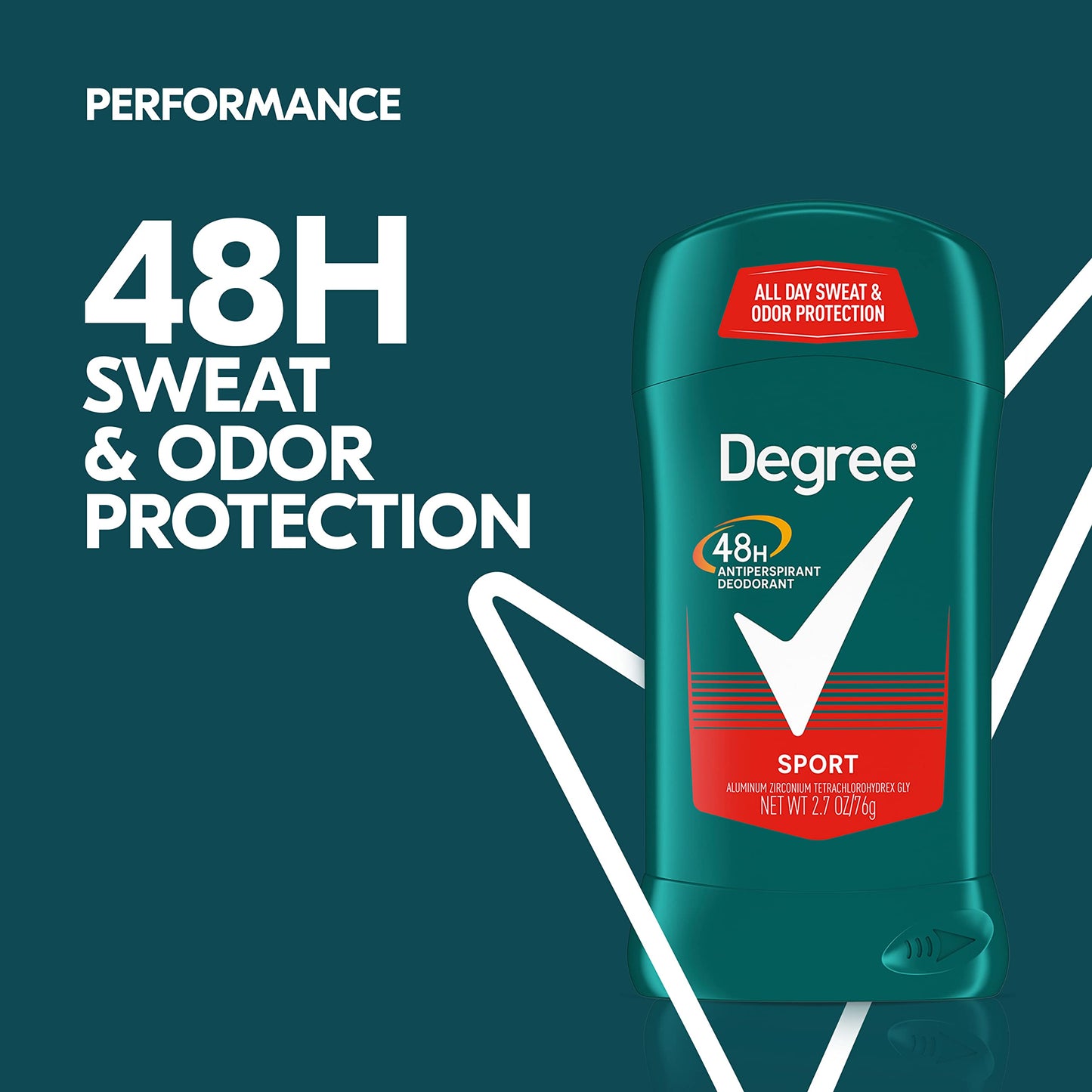 Degree Men Original Antiperspirant Deodorant for Men, Pack of 4, 48-Hour Sweat and Odor Protection, Sport 2.7 oz (Packing May Vary)