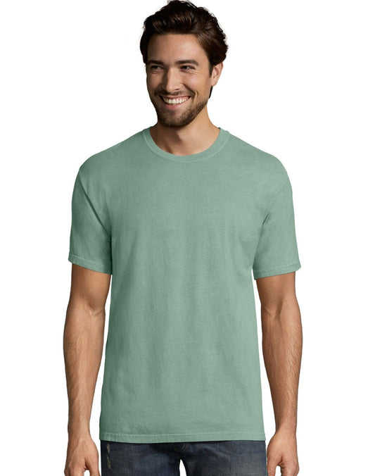Hanes Mens Big ComfortWash Garment Dyed Short Sleeve Tee, XL, Honeydew