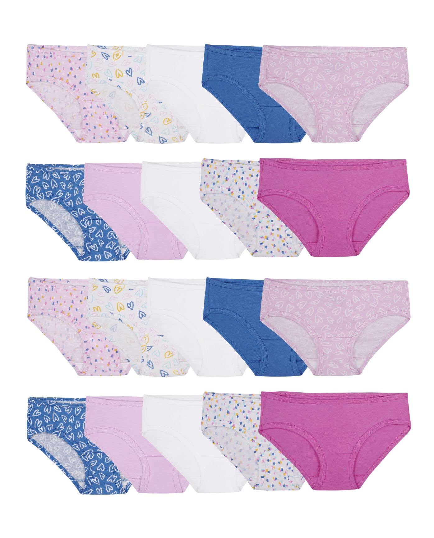 Fruit of the Loom Girls' Cotton Hipster Underwear, 14 Pack - Fashion Assorted, 8