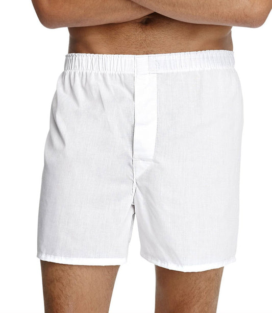 Hanes Men's TAGLESS Full-Cut Boxer with Comfort Flex Waistband 4-Pack_White_S