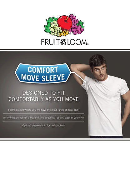 Fruit of the Loom Men's Lightweight Active Cotton Blend Undershirts, V-Neck-8 Pack-Black/Grey, Small