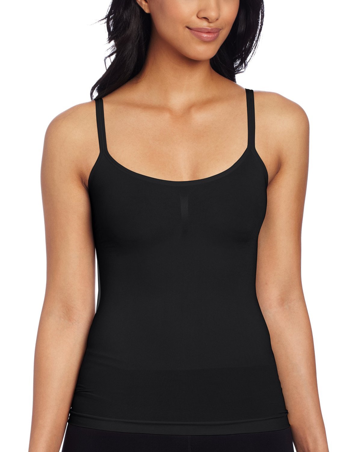 Maidenform Long Length Tank_Black_Small, Black, Size Small