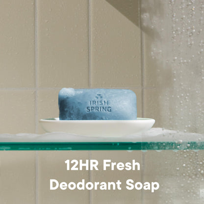 Irish Spring Moisture Blast Deodorant Bar Soap for Men, 12 Hour Fresh Deodorant Soap, 3.7 oz Bar (12 Pack)