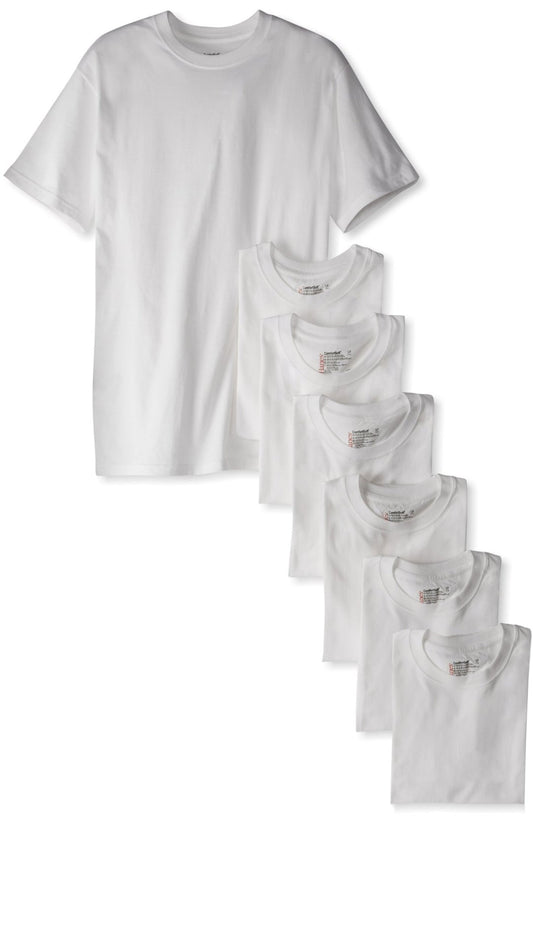 Hanes Men`s ComfortSoft Crew T-Shirts 7-Pack White 2135P5 (Large)