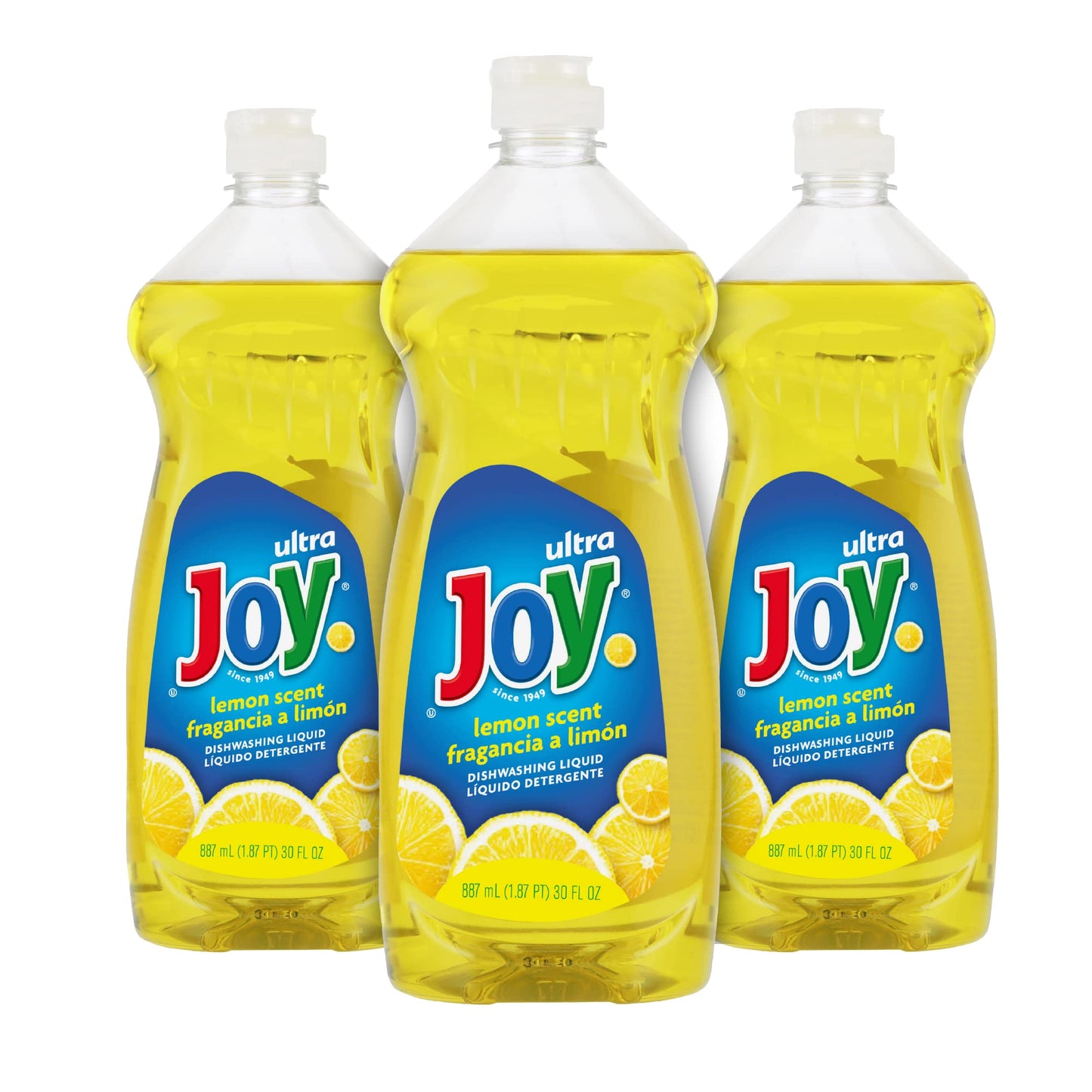 JOY Ultra Dish Soap Liquid - Ultra Strength Dishwashing Soap - Large Dish Soap - Lemon Fresh Scent - 30 Fl. Oz - (Pack of 3)