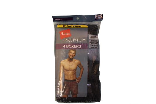 Hanes Men's 4-Pack Classic Comfort Flex Waistband Woven Boxers Underwear,2XL