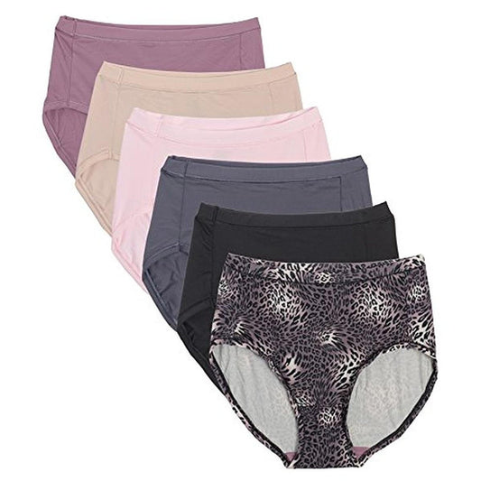 Hanes Women's Premium Invisible Low Rise Brief 6 Pack (Small, 6 Assorted)
