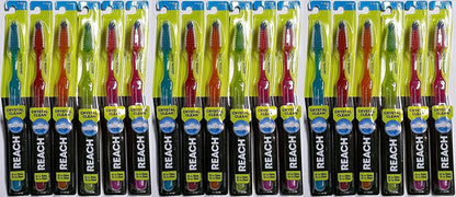 REACH Crystal Clean Firm Adult Toothbrush, 1 ea - Colors May Vary (Pack of 6)