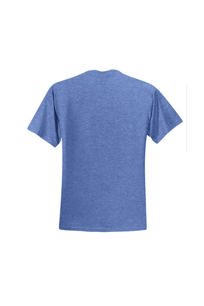 Jerzees Men's Black Heather Adult Short Sleeve Tee 3 Pack, Vintage Blue, Medium