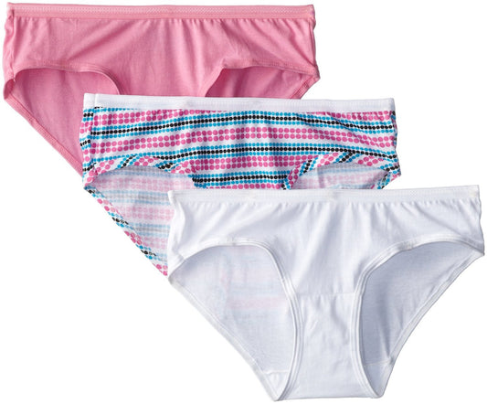 FOL Women's 3 Pack Assorted Cotton Low-Rise Hipster Panties, Assorted, 8