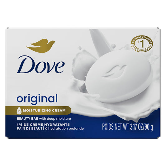 Dove Beauty Bar Gentle Skin Cleanser Original Moisturizing for Gentle Soft Skin Care Made With 1/4 Moisturizing Cream 3.17 oz