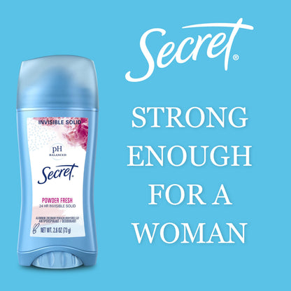 Secret Sld Inv Unscnted Size 2.6z Secret Unscented Invisible Solid Antiperspirant Deodorant,(pack of 3)