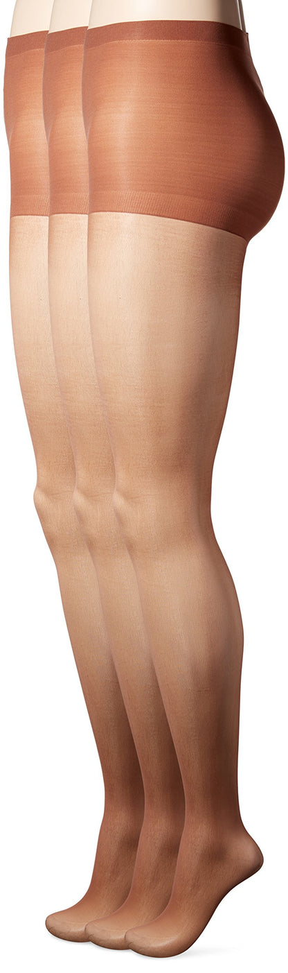 L'eggs Silken Mist Silky Sheer Women's Tights with Run Resist, Control Top, Sheer Toe, Sun Beige, Size Q (Pack of 1)