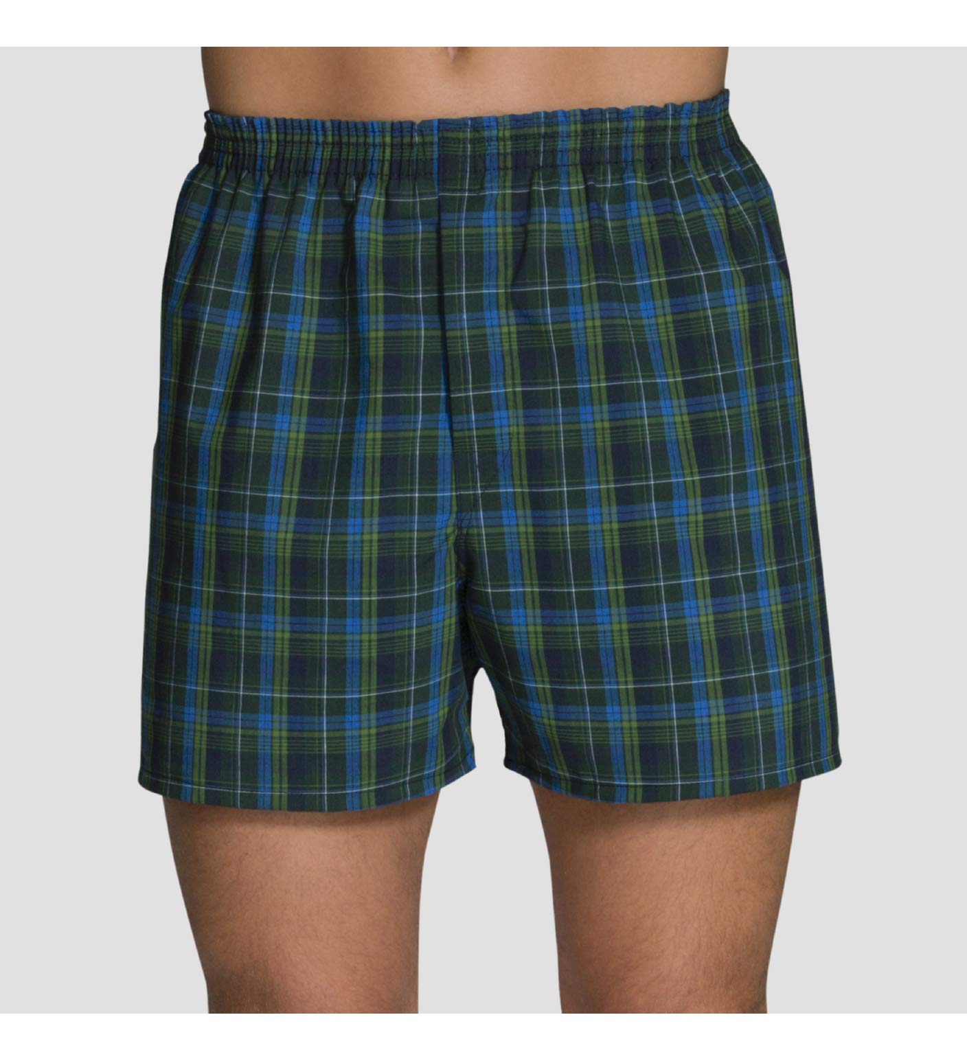 Fruit Of The Loom Mens Woven Tartan Boxers 5 Pack, S, Assorted