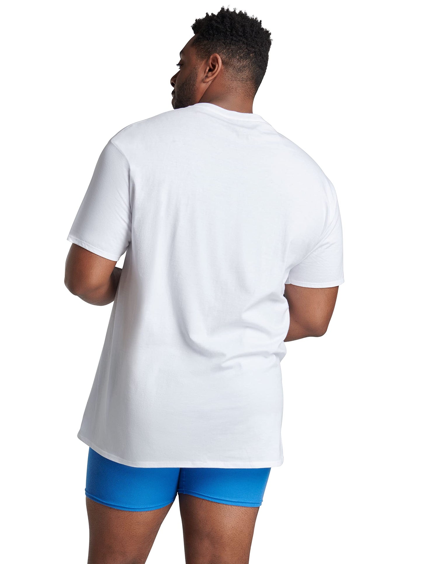 Fruit of the Loom Men's Tag-Free Cotton Undershirts, Tall Man-Crew-6 Pack White, X-Large