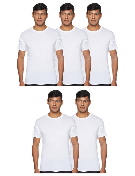 Hanes mens 5-pack Comfortblend Crewneck T-shirt With Freshiq Underwear, White, Medium US