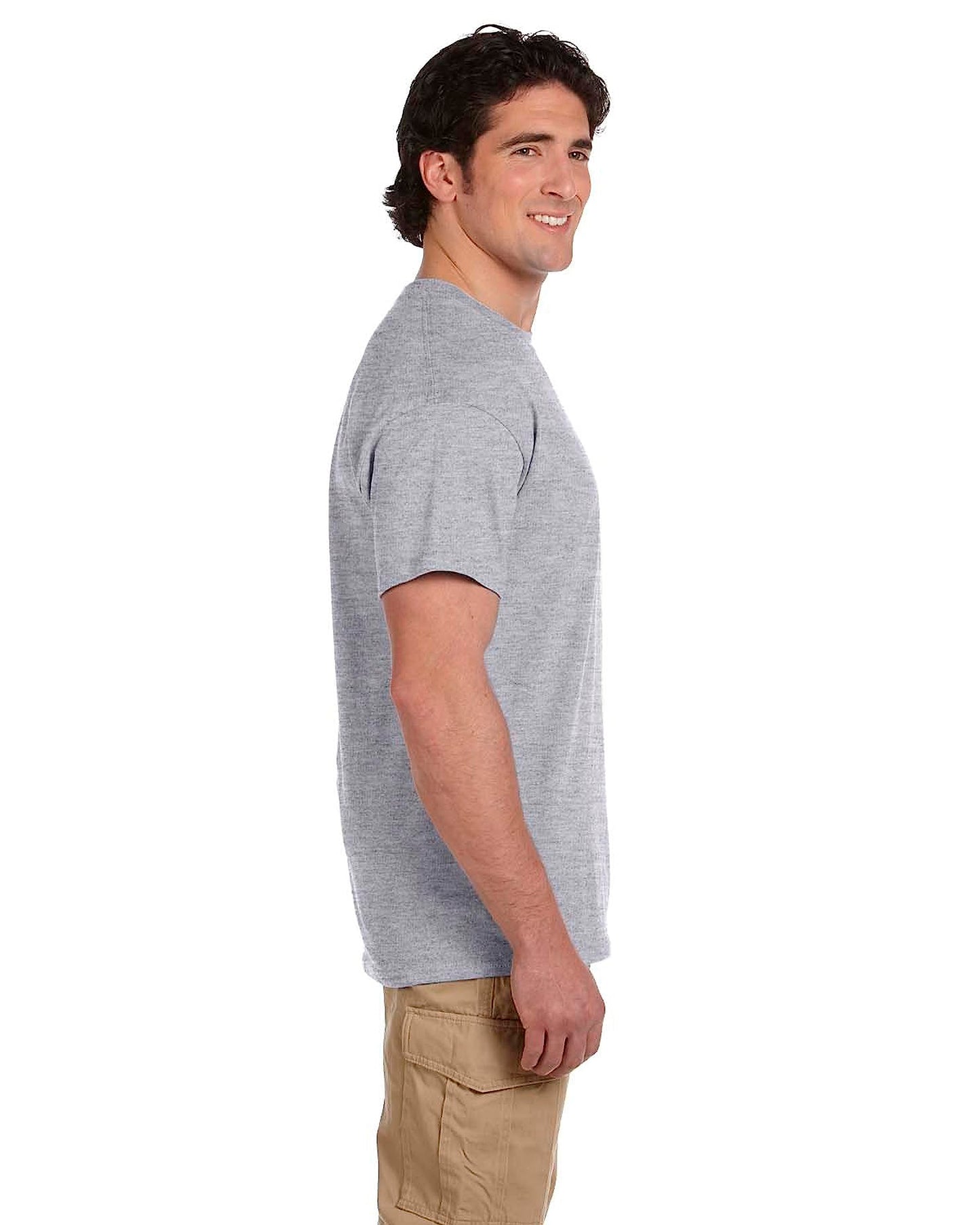 Fruit of the Loom Men's Lightweight Cotton Tees (Short & Long Sleeve), Crew-2 Pack-Heather Grey, XX-Large