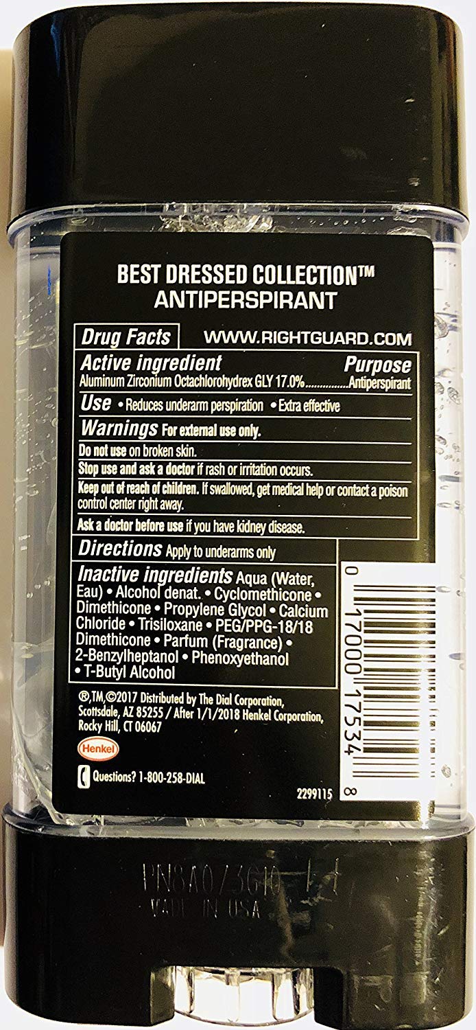 Right Guard Antiperspirant - Best Dressed Collection - Baller - Clear Gel - Net Wt. 4.0 OZ (113 g) Per Stick - Pack of 3 Sticks