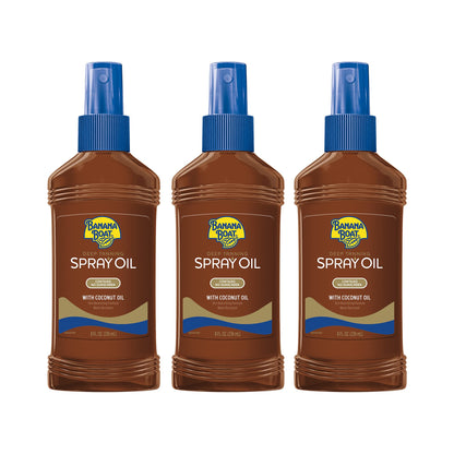 Banana Boat Deep Tanning Oil Spray, 8oz | Moisturizing Dark Tanning Oil for Sun Tan, Contains No Sunscreen, 8oz (Pack of 3)
