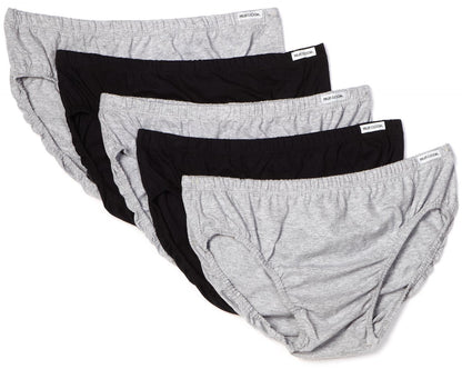 Fruit of the Loom Men`s 5-Pack Black/Grey No-Fly Sport Briefs, FTL-5FSBBG1, L