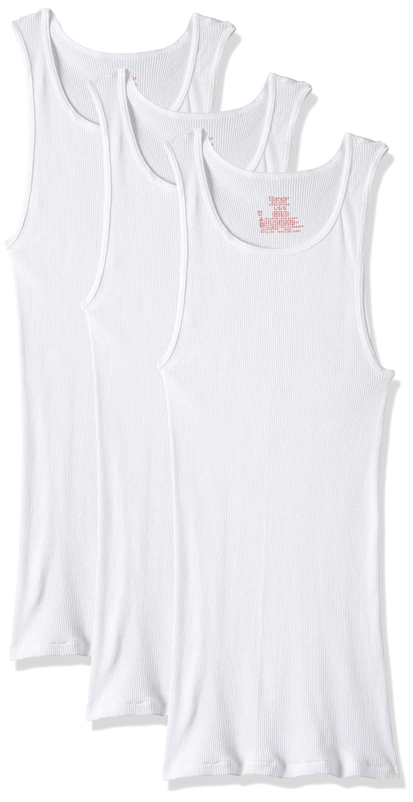 Hanes Men's 3 Pack Ultimate Tagless Tank (XX-Large Tall, White)