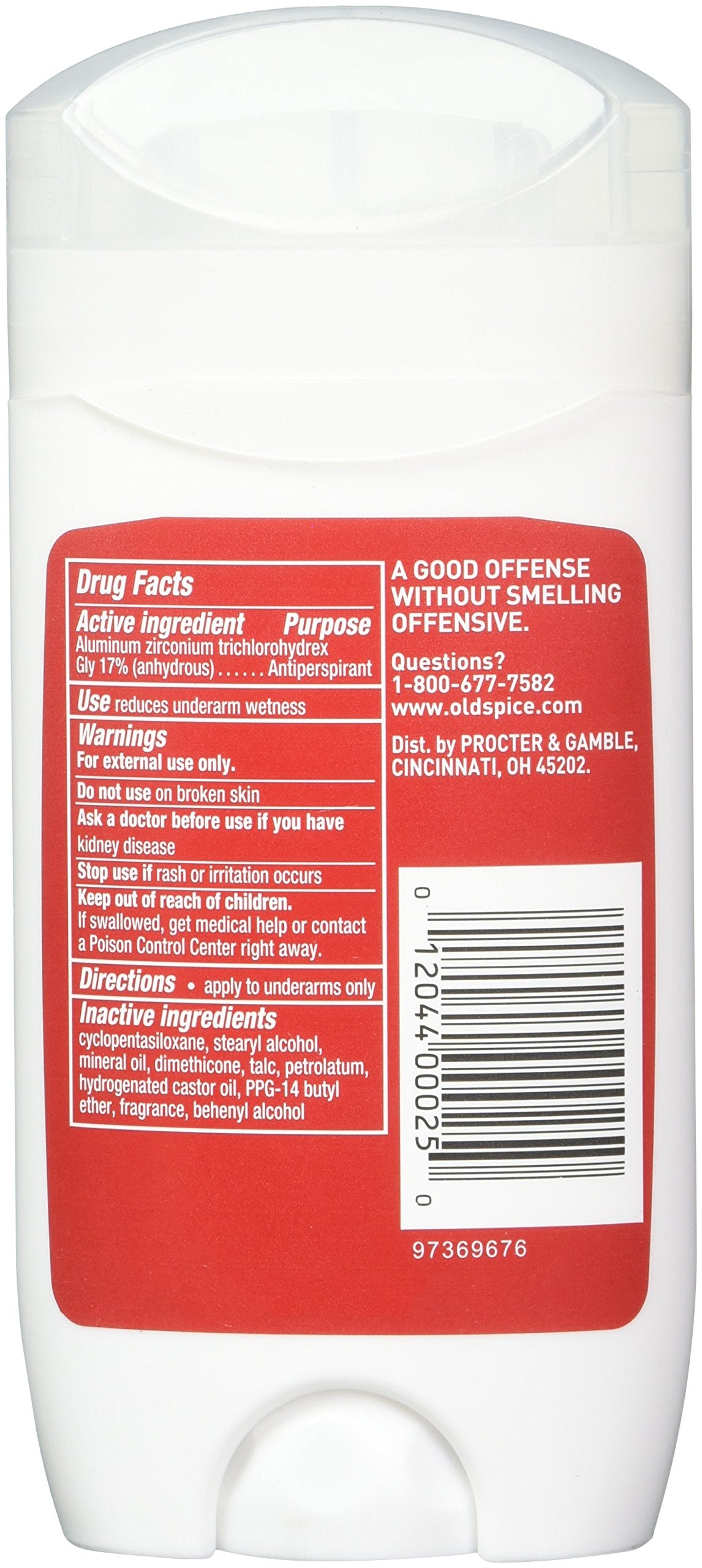 Old Spice High Endurance Anti-Perspirant & Deodorant, Pure Sport 3 Oz ,Pack of 2