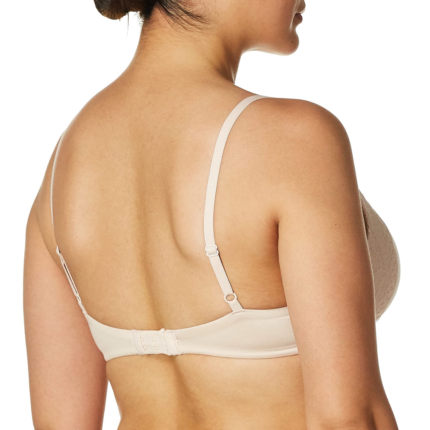 Maidenform Women's Fab Fit T-Shirt Bras (2 Pack), Paris Nude w/Lace/ Dark Purple, Size 36C