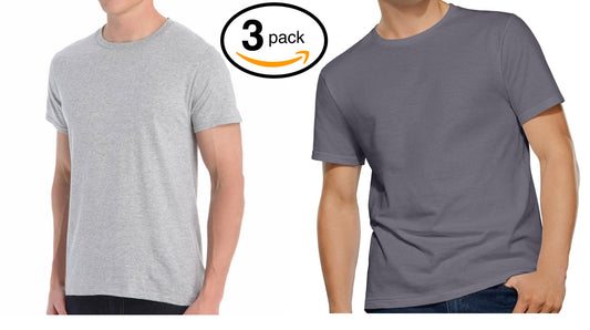 Fruit of The Loom Men's Short Sleeve Crew Tee (Black & Grey, XXX-Large)