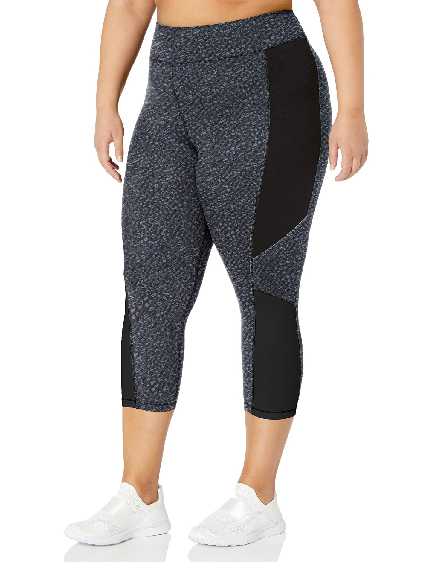 JUST MY SIZE womens Active Pieced Stretch Capri Pants, Spot on Slate Grey/Black, 4X US