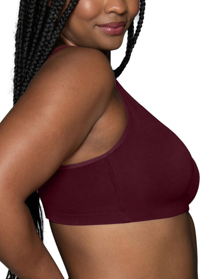 Vanity Fair Women's Wireless Bra, Soft Smoothing Fabrics, Simple Sizing Available S-3XL, Breathable Cups-Flushed Fig