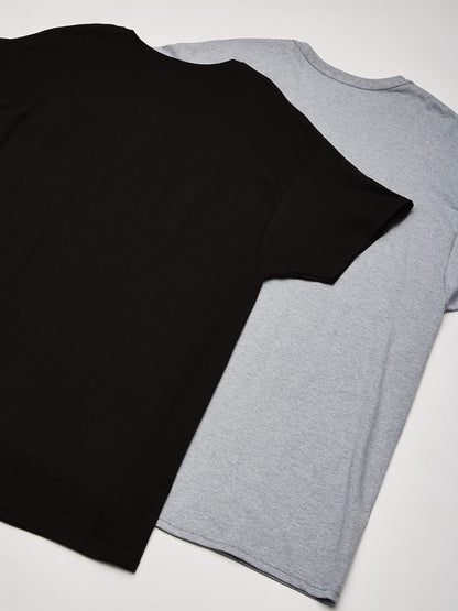 Hanes Men's 4-Pack Comfortsoft Dyed Crew, Black/Grey, X-Large