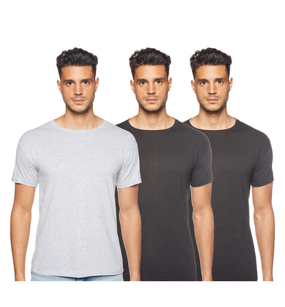 Hanes Classics Men's Traditional Fit ComfortSoft® TAGLESS® Black/Grey Crewneck Undershirt 3-Pack