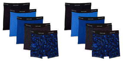 Fruit of the Loom Boys' Boxer Briefs Signature Collection 10 Pack M