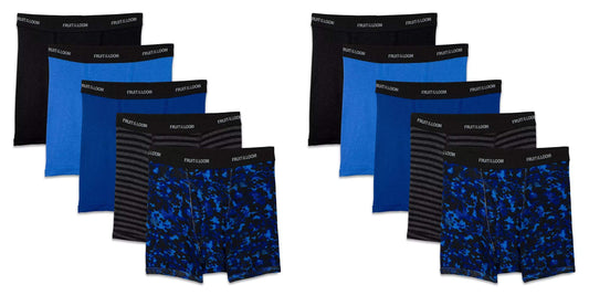 Fruit of the Loom Boys' Boxer Briefs Signature Collection 10 Pack M
