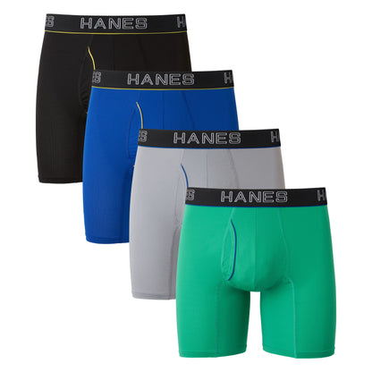 Hanes Ultimate Men's Comfort Flex Fit Ultra Lightweight Mesh Boxer Briefs, 4-Pack, Assorted 2-4 Pack, Large