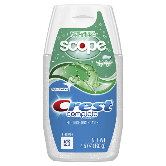 Crest Complete Tartar Control Whitening Plus Scope Liquid Gel - Minty Fresh 4.6 Ounces (Pack of 3)