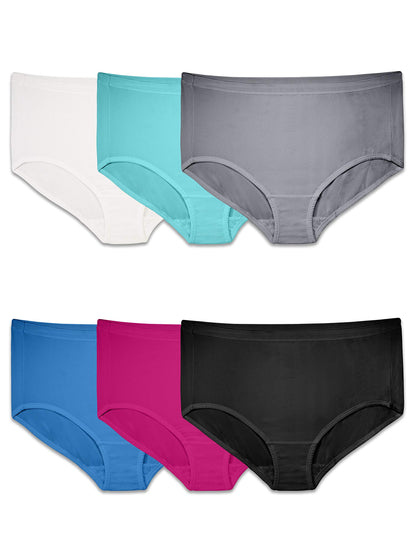 Fruit of the Loom womens Fit for Me Plus Size Underwear Briefs, Brief - Breathable Micro Mesh Assorted, 10 US