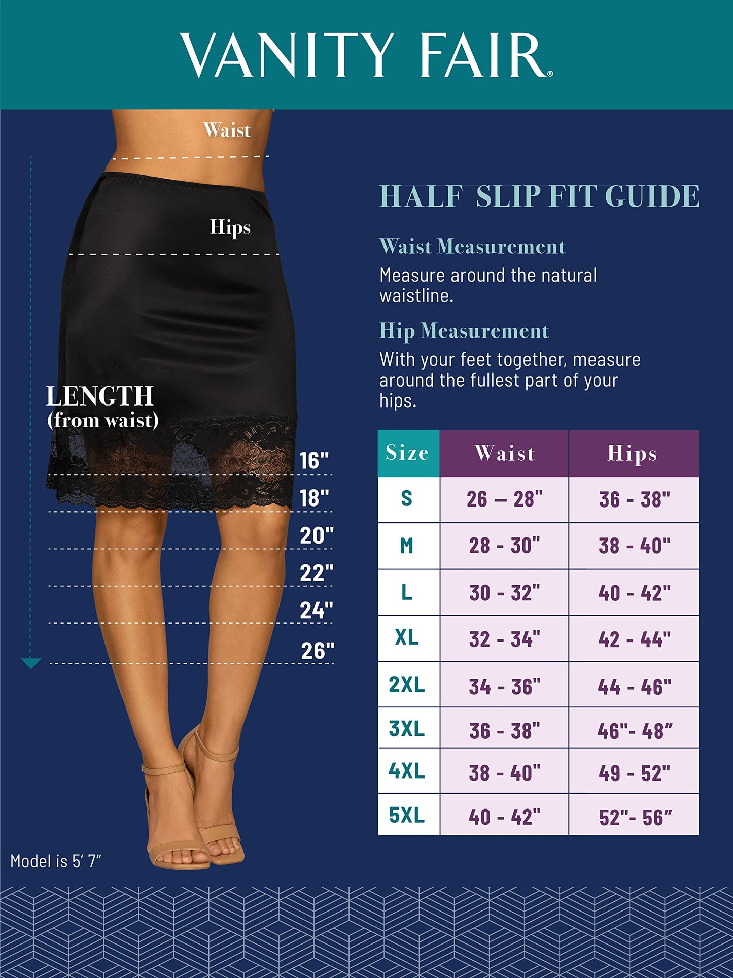 Vanity Fair Women's Anti-Static Nylon Half Slip for Under Dresses, Available up to Size 3XL, 18 inch-Double Slit-Neutral, X-Large
