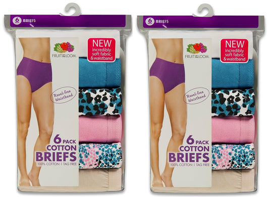 Fruit of the Loom Women's 8-Pack Cotton Briefs - Body Tones 8DBRIBT (6 / Medium (Hips 38"-39"))