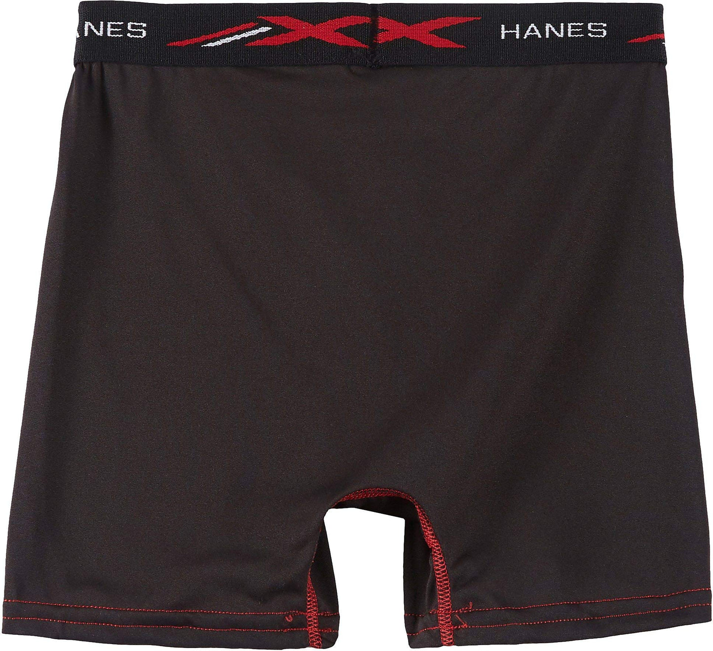 Hanes Kids boys X-temp 4-pack Boxer Briefs, Black W/ Assorted Color Stitching, Large US