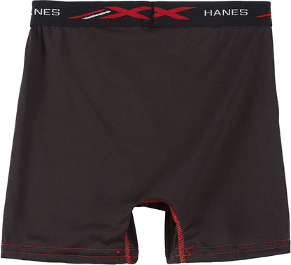 Hanes Kids boys X-temp 4-pack Boxer Briefs, Black W/ Assorted Color Stitching, Large US