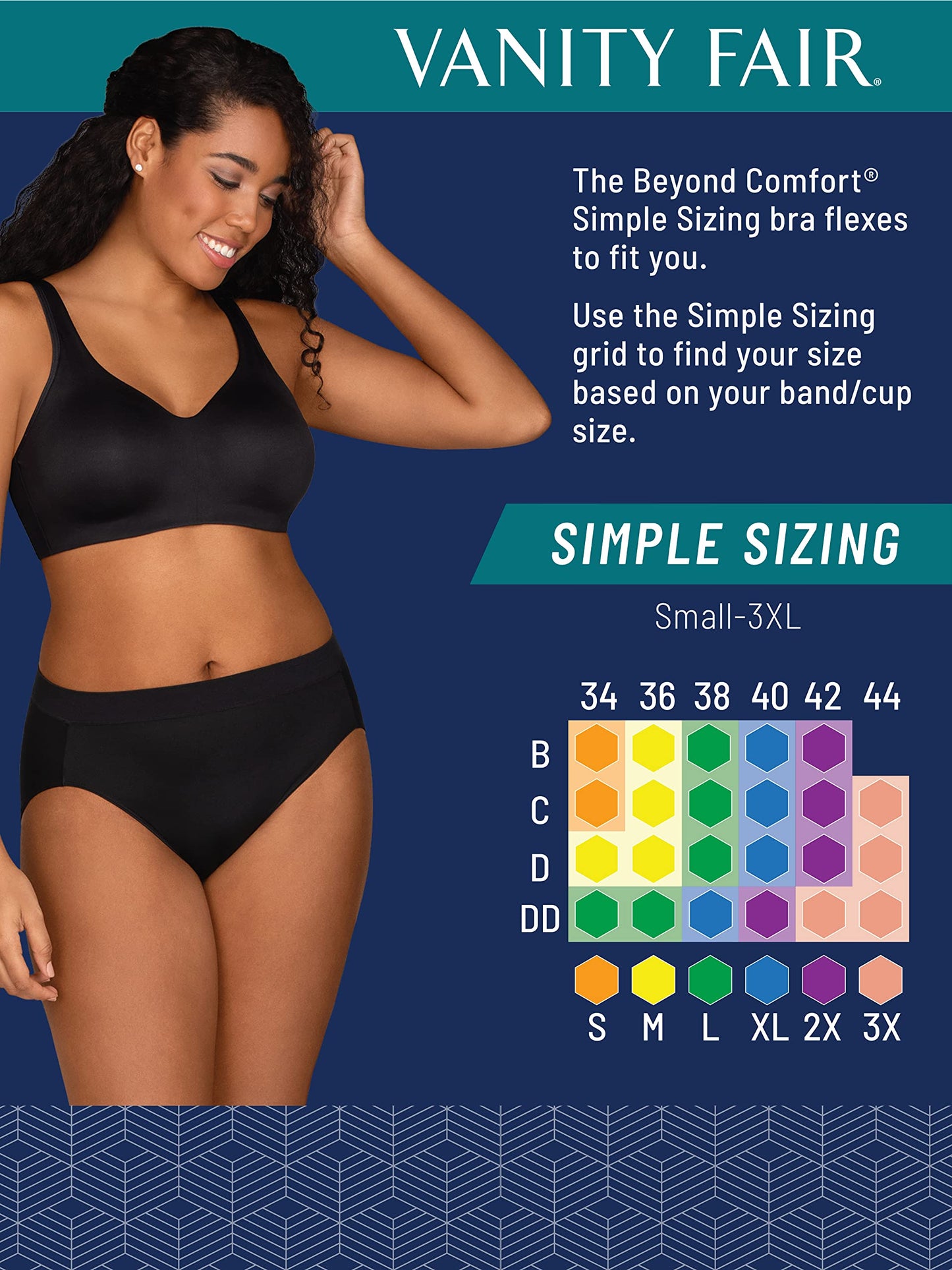 Vanity Fair Women's Wireless Bra, Soft Smoothing Fabrics, Simple Sizing Available S-3XL, Breathable Cups-Flushed Fig