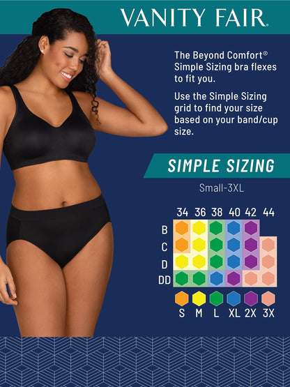 Vanity Fair Women's Wireless Bra, Soft Smoothing Fabrics, Simple Sizing Available S-3XL, Breathable Cups-Flushed Fig