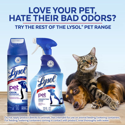 Lysol Pet Odor Eliminator Spray, Sanitizing and Disinfecting Spray for Pet Odors, 15oz (Pack of 3)