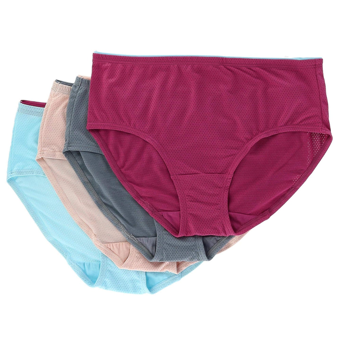 Fruit of the Loom Women's Micro Mesh Low Rise Brief - 4 Pack, Assorted, 10