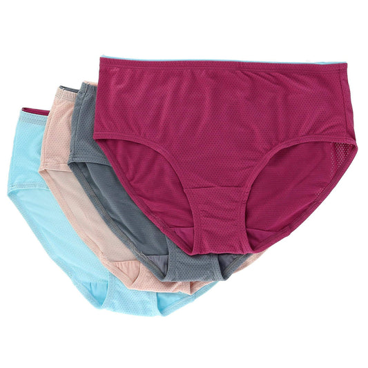 Fruit of the Loom Women's Micro Mesh Low Rise Brief - 4 Pack, Assorted, 10