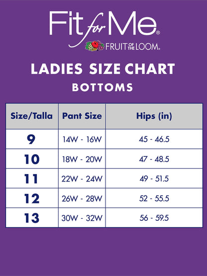 Fruit of the Loom Women's Plus Size Fit Multi Pack Underwear, Assorted Seamless Briefs (6 Pack), 12
